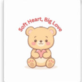 Soft Heart Big Love Cute Teddy Bear Mugs  シール (正面)