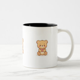 Soft Heart Big Love Cute Teddy Bear Mugs  ツートーンマグカップ
