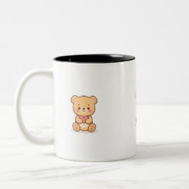 Soft Heart Big Love Cute Teddy Bear Mugs ツートーンマグカップ