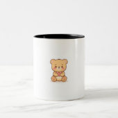 Soft Heart Big Love Cute Teddy Bear Mugs  ツートーンマグカップ (中央)
