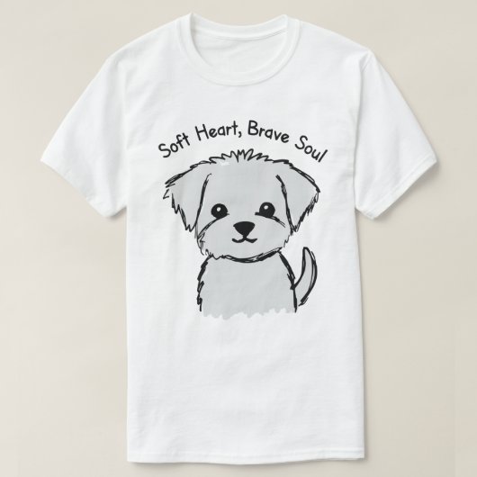 Soft Heart Brave Soul Puppy Tシャツ (デザイン正面)