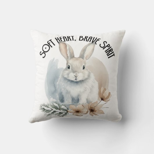 Soft Heart Brave Spirit Bunny Art クッション (裏面)