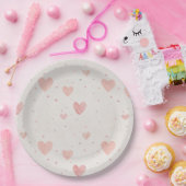 Soft Heart Pattern Paper Plates ペーパープレート (パーティー)