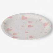 Soft Heart Pattern Paper Plates ペーパープレート (アングル)