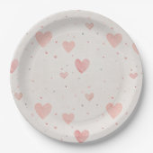 Soft Heart Pattern Paper Plates ペーパープレート (正面)