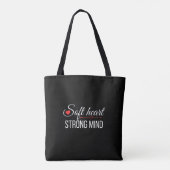 Soft Heart Strong Mind Inspirational Quote トートバッグ (裏面)