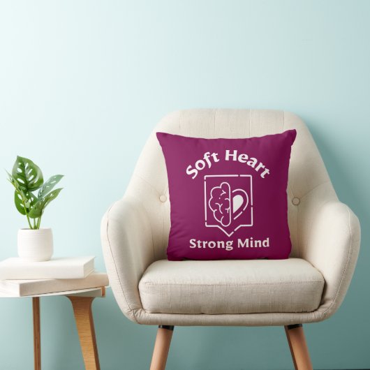 Soft Heart Strong Mind Throw Pillow クッション (椅子)