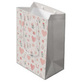 Soft Hearts Floral Gift Bag ミディアムペーパーバッグ (裏面アングル)