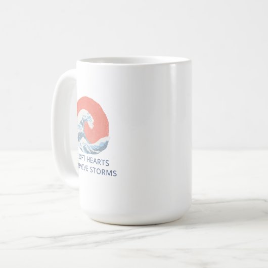 Soft Hearts Survive Storms コーヒーマグカップ (正面左)