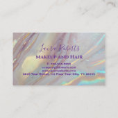 Soft Holographic Marble Aesthetic 予約カード (裏面)