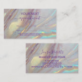 Soft Holographic Marble Aesthetic 予約カード (正面/裏面)