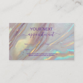 Soft Holographic Marble Aesthetic 予約カード