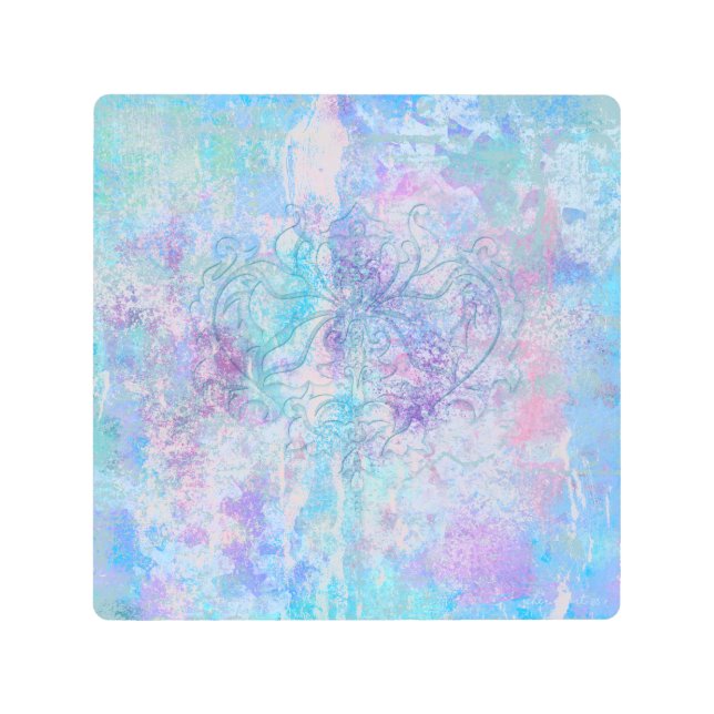 Soft Hues of Blues III抽象芸術モチーフTexture Look メタルプリント (正面)
