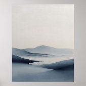 Soft Indigo Abstract Horizon Wall Art ポスター (正面)