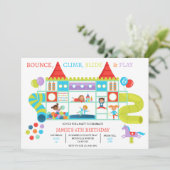 Soft Indoor 遊 Gym Birthday Party招待 招待状 (スタンド正面)