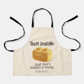 Soft Inside: Iron T Pineapple Cake Funny Quote Art エプロン (正面)