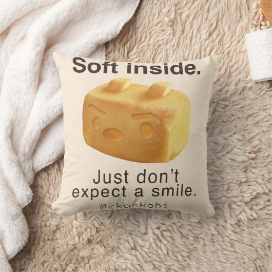 Soft Inside: Iron T Pineapple Cake Funny Quote Art クッション (ブランケット)