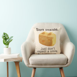 Soft Inside: Iron T Pineapple Cake Funny Quote Art クッション