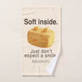 Soft Inside: Iron T Pineapple Cake Funny Quote Art ハンドタオル