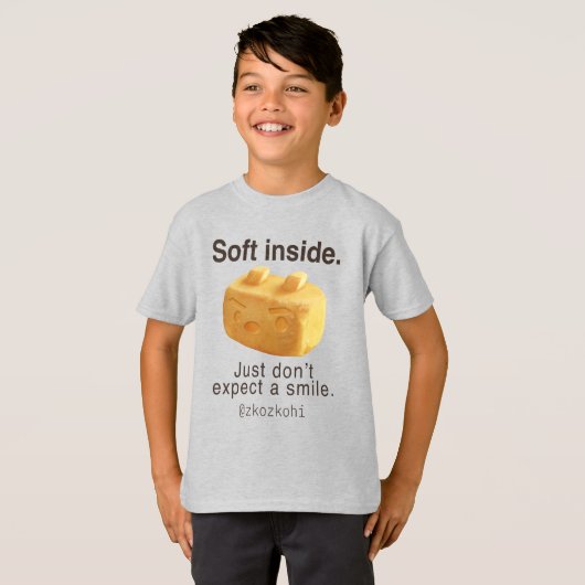 Soft Inside: Iron T Pineapple Cake Funny Quote Art Tシャツ (正面フル)