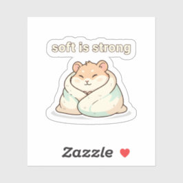 Soft Is Strong Hamster Sticker – Cute Animal  シール