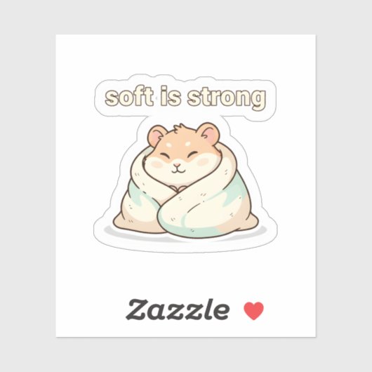 Soft Is Strong Hamster Sticker – Cute Animal  シール (シート)