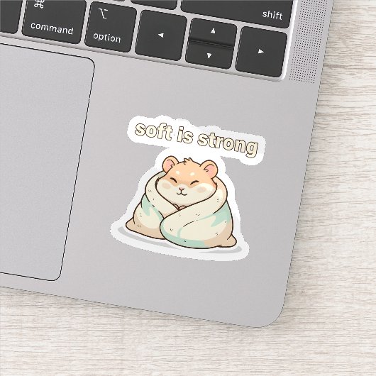 Soft Is Strong Hamster Sticker – Cute Animal  シール (詳細)
