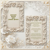 Soft Ivory Baroque Grandeur Acanthus Swirl Minimal エンクロージャーカード