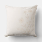 Soft Ivory Florals Throw Pillow クッション (正面)