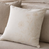 Soft Ivory Florals Throw Pillow クッション