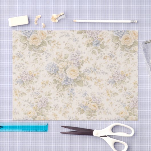 Soft Ivory Garden Bloom 薄葉紙 (クラフト)