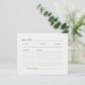 Soft Ivory Minimalist Bridal Shower Recipe Card (スタンド正面)