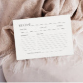 Soft Ivory Minimalist Bridal Shower Recipe Card