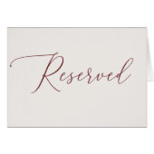 Soft Ivory Minimalist Script Reserved Wedding Sign (正面横)