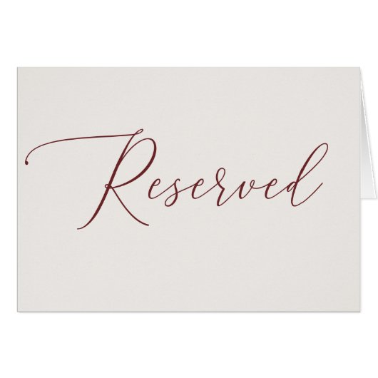 Soft Ivory Minimalist Script Reserved Wedding Sign (正面横)