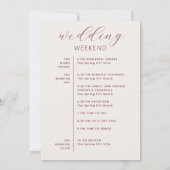 Soft Ivory Script Wedding Timeline + Welcome 招待状 (裏面)