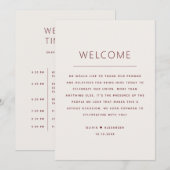 Soft Ivory Wedding Timeline | Elegant Itinerary 招待状 (正面/裏面)