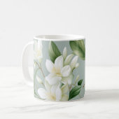 Soft Jasmine Floral Elegance コーヒーマグカップ (正面左)