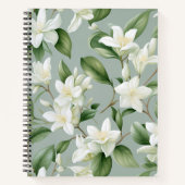 Soft Jasmine Floral Elegance ノートブック (正面)