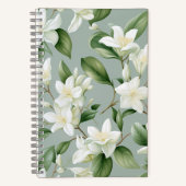 Soft Jasmine Floral Elegance ノートブック (正面)