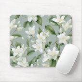 Soft Jasmine Floral Elegance  マウスパッド (マウス)
