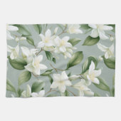 Soft Jasmine Floral Elegance Accent キッチンタオル (横)