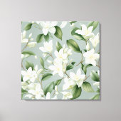 Soft Jasmine Floral Elegance Accent キャンバスプリント (正面)