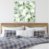 Soft Jasmine Floral Elegance Accent キャンバスプリント (インサイチュ (寝室))
