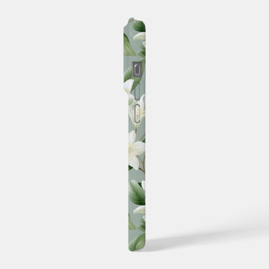Soft Jasmine Floral Elegance iPhoneケース (左側面)