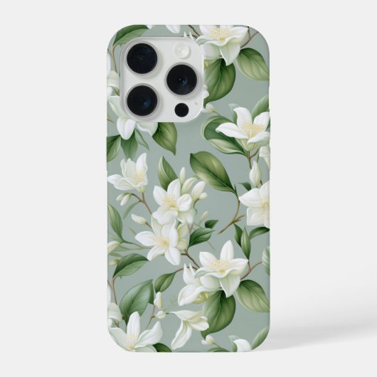 Soft Jasmine Floral Elegance iPhoneケース (裏面)