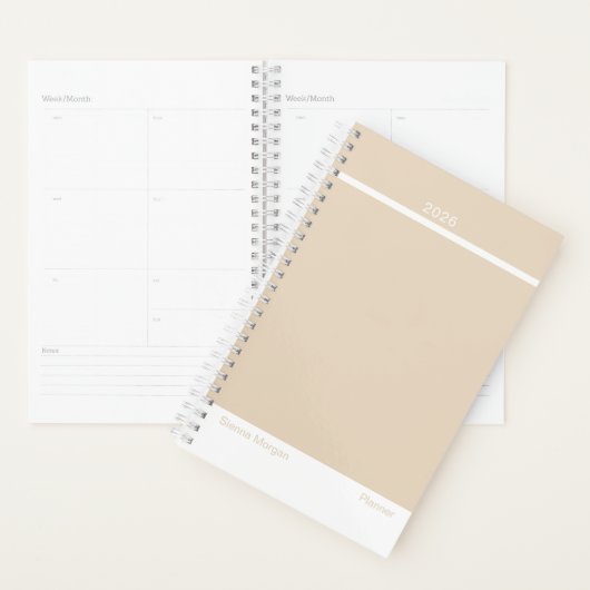 Soft Khaki/Beige Minimalist Planner プランナー手帳 (ディスプレー)