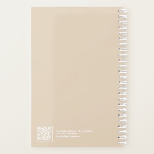 Soft Khaki/Beige Minimalist Planner プランナー手帳 (裏面)