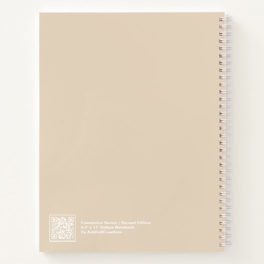 Soft Khaki/Beige Modern Big "NOTEBOOK" ノートブック (裏面)