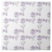 Soft Lavender Botanical Pattern Tile タイル (正面)